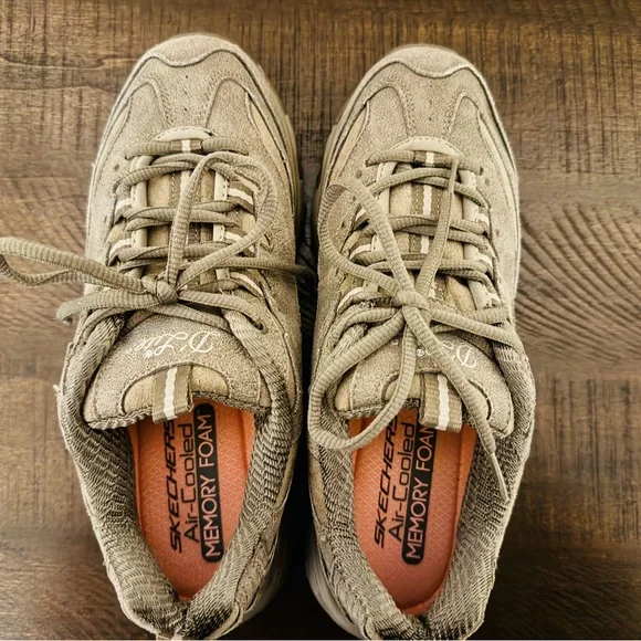 Skechers D’Lites Gray Athletic Shoes with Air-Cooled Memory Foam Size 8.5 - Picture 3 of 5